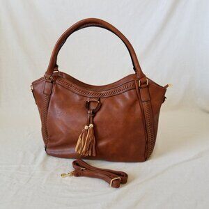 NEW! Beautiful Faux Leather Handbag Purse Tote Shoulder Bag w/Detachable Strap